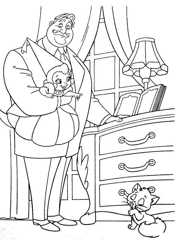 coloriage la princesse et le chaton